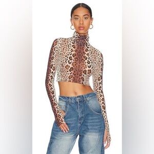NWOT - AFRM MICAELA TOP IN LEOPARD PRINT - SZ XSMALL